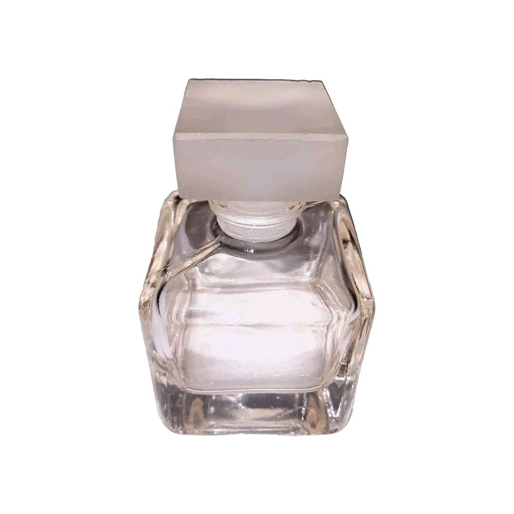 Vintage Parfum Perfume Bottle Squared w/ Rounded Corners & Frosted Squar…